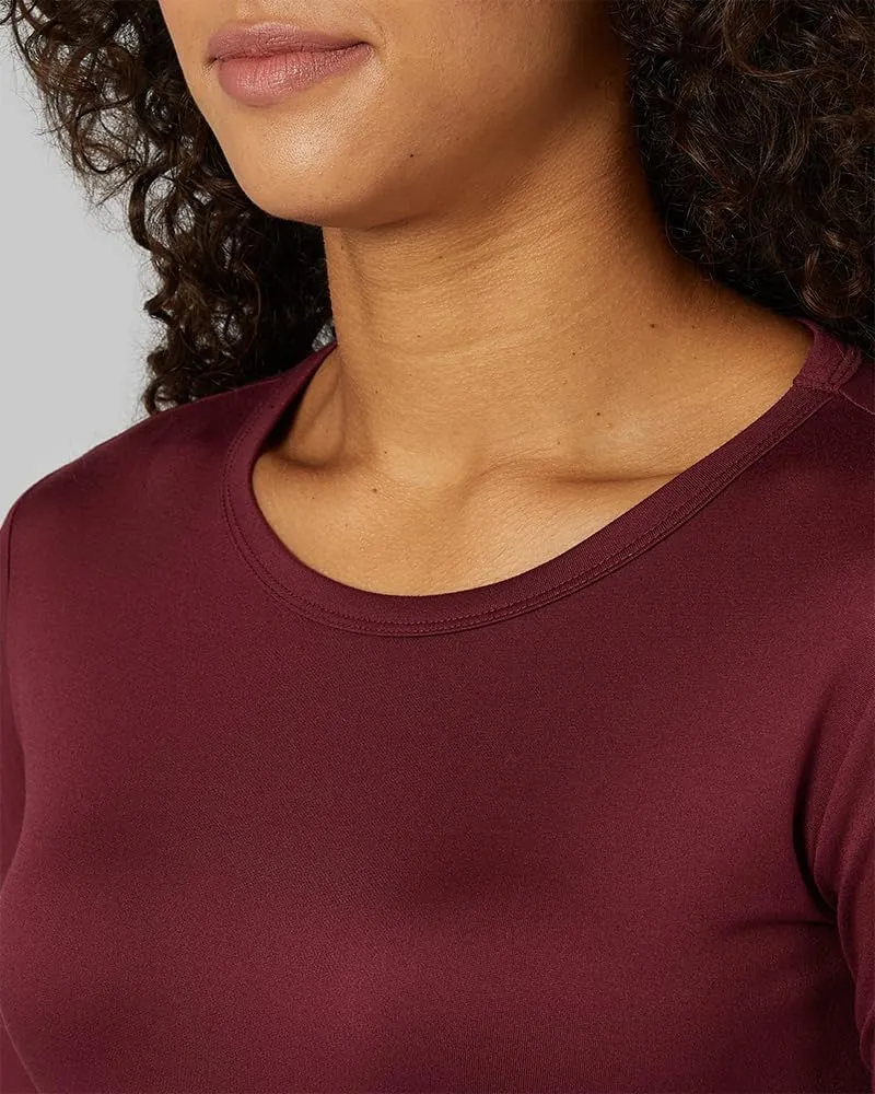 32 Degrees Heat Women's Lightweight Crew Baselayer Top | Form Fitting | Long Sleeve | 4-Way Stretch | Thermal