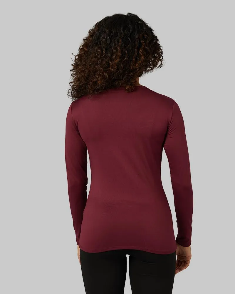 32 Degrees Heat Women's Lightweight Crew Baselayer Top | Form Fitting | Long Sleeve | 4-Way Stretch | Thermal