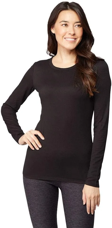 32 Degrees Heat Womens Ultra Soft Thermal Lightweight Baselayer Crew Neck Long Sleeve Top
