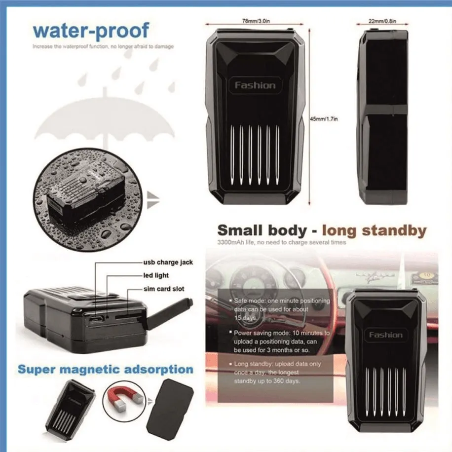 ANDOWL GPS VEHICLE TRACKER W/ STRONG MAGNET - C1B