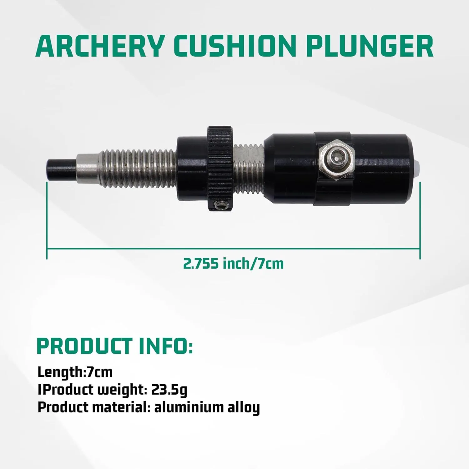 Archery Arrow Rest and Cushion Plunger Aluminum Magnetic Arrow Rest Adjustable Bow Plunger with Teflon Button for Recurve Bow Longbow