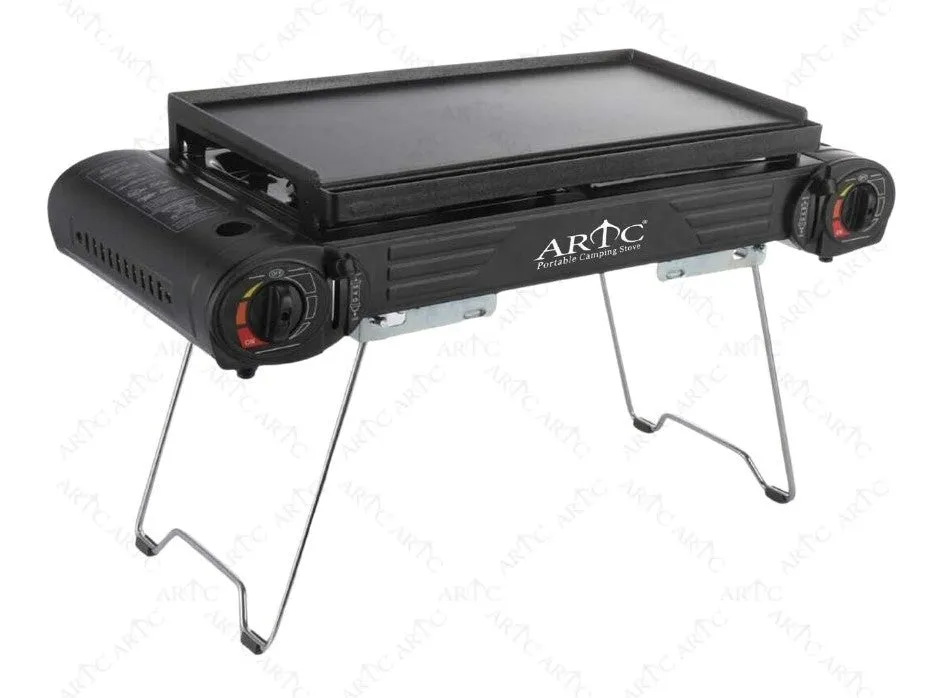 ARTC® Double Burner Portable Camping Gas Stove - Set of 6 Piece