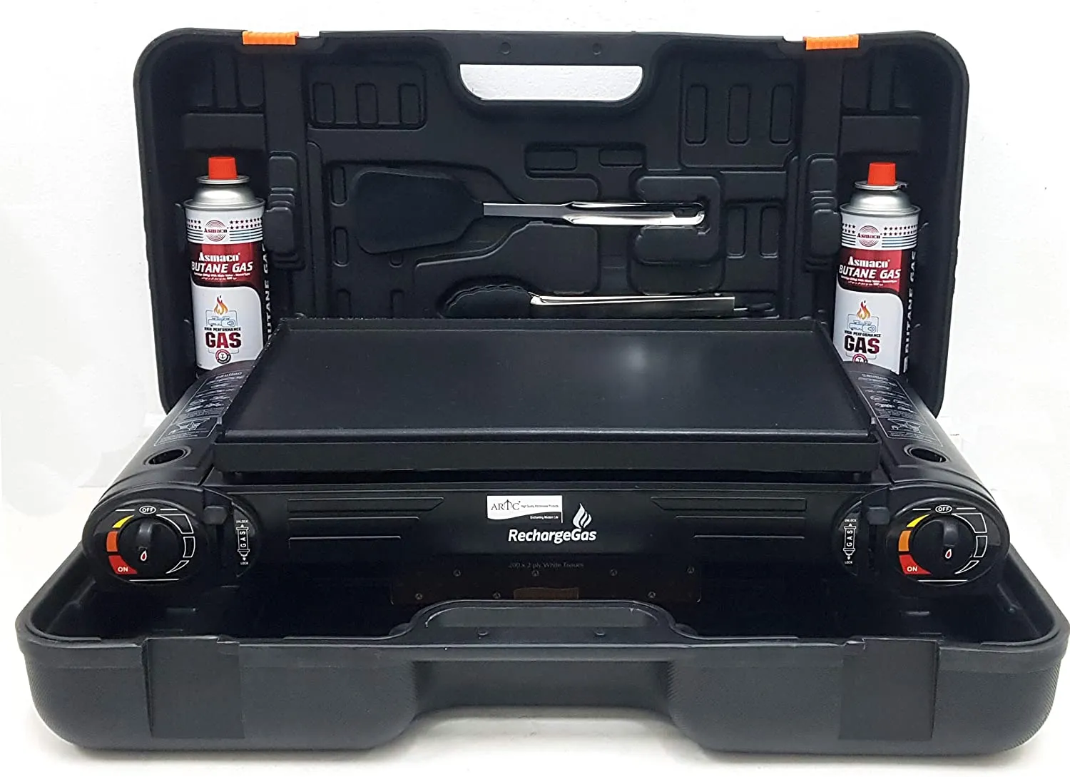 ARTC® Double Burner Portable Camping Gas Stove - Set of 6 Piece