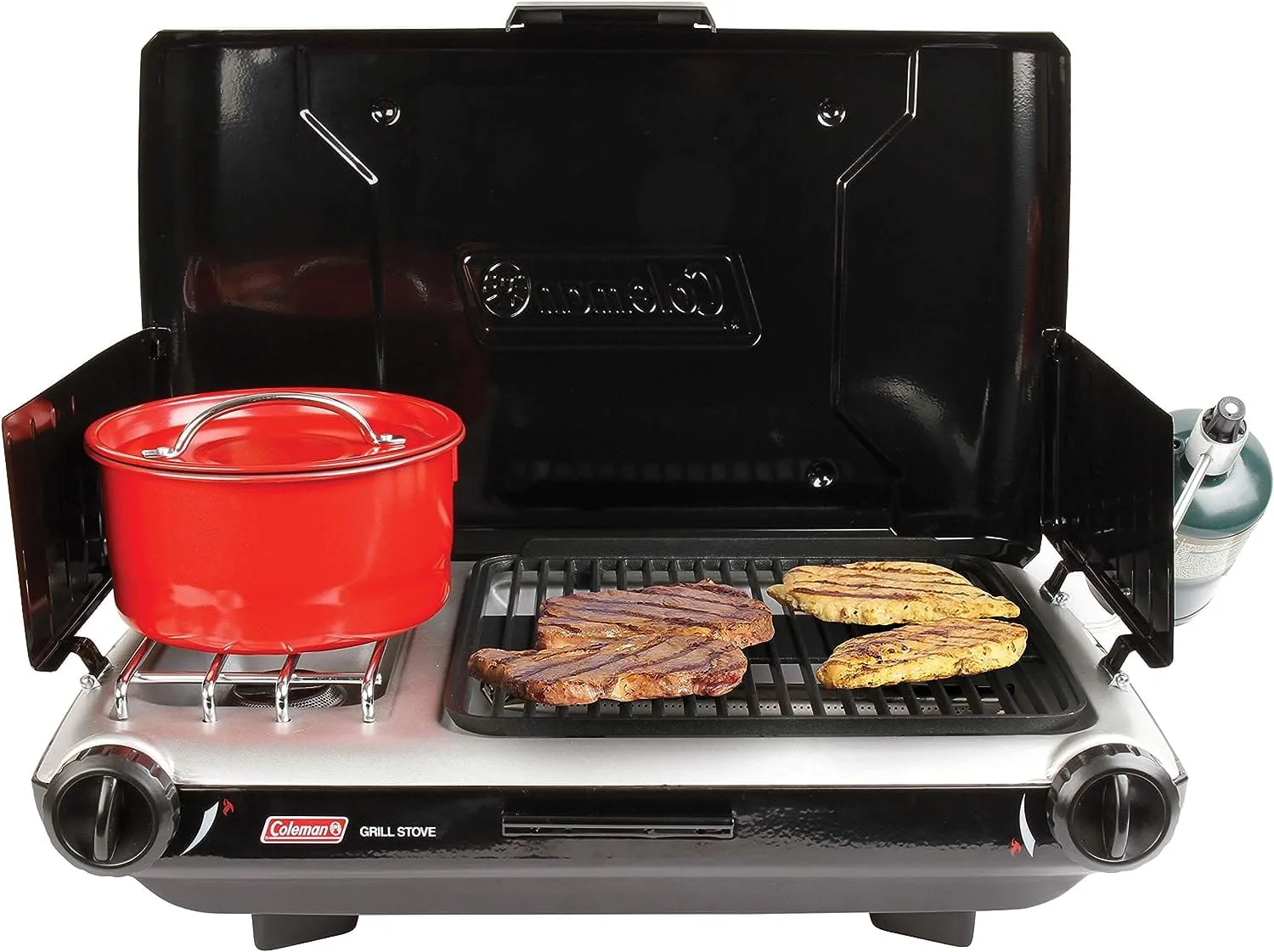 Coleman Camping Grill/Stove - 2-Burner Propane Tabletop Grill - Fits 10" Pan