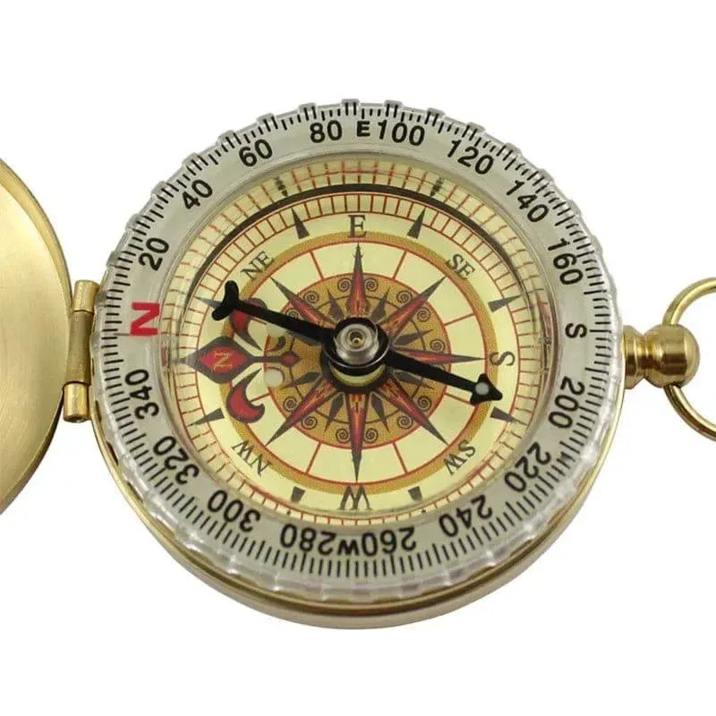 Compass New Outdoor Camping Hiking Portable Pocket Brass Gold Color Copper Compass Navigation With Noctilucence Display