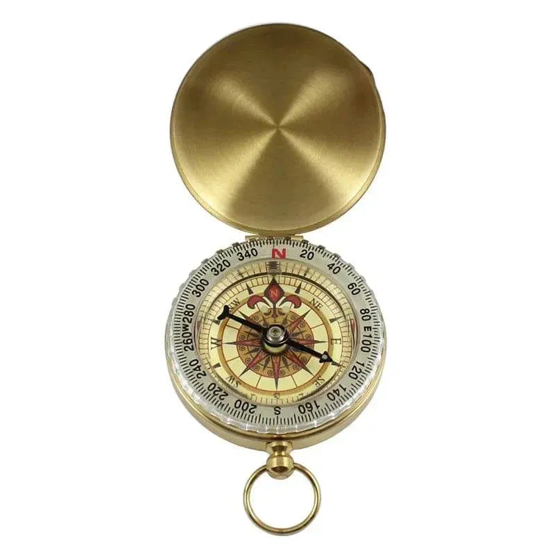 Compass New Outdoor Camping Hiking Portable Pocket Brass Gold Color Copper Compass Navigation With Noctilucence Display