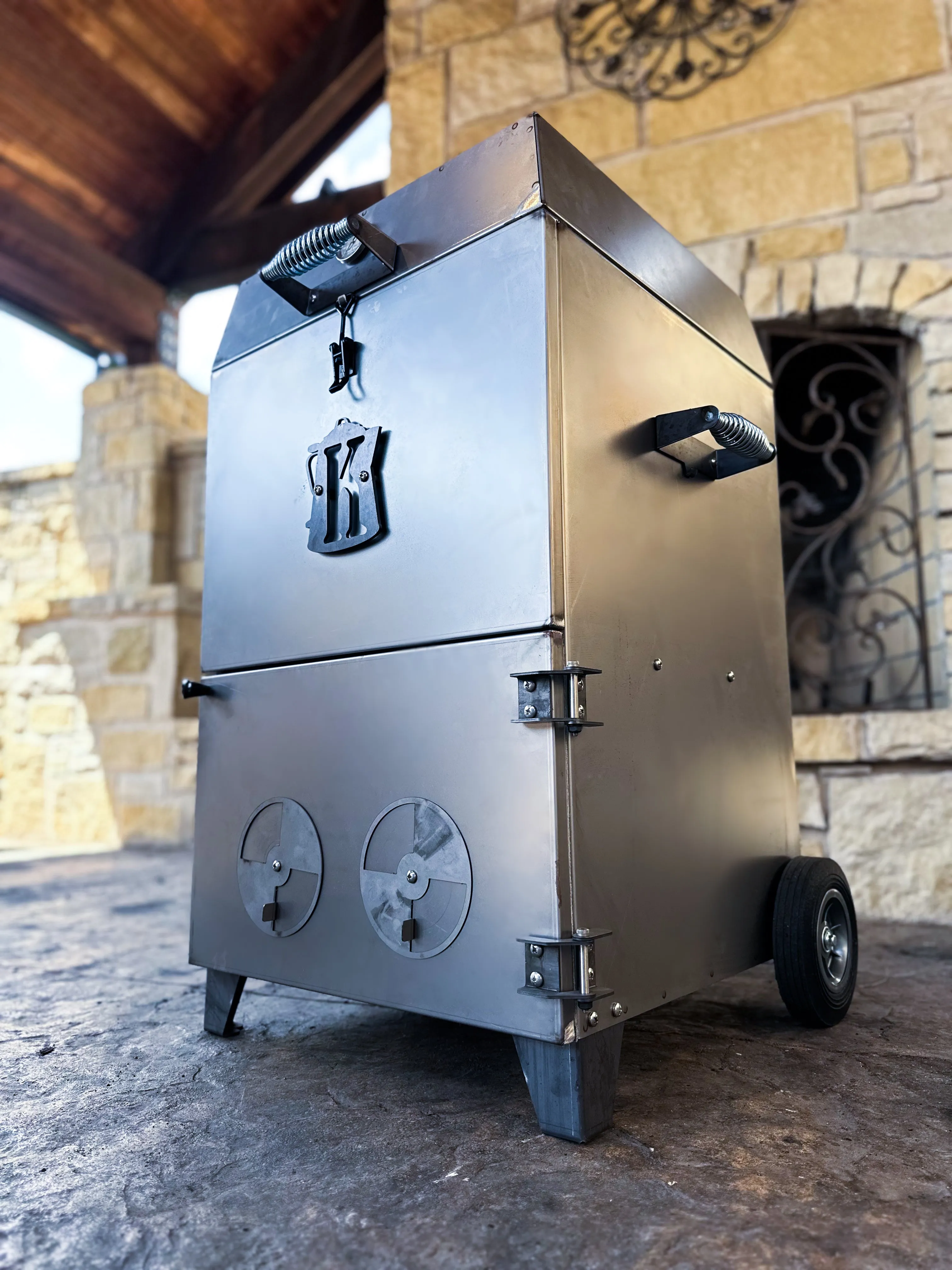 Corten Steel Roughneck Barrel Smoker, aka "Kent's Cowboy Smoke Box"