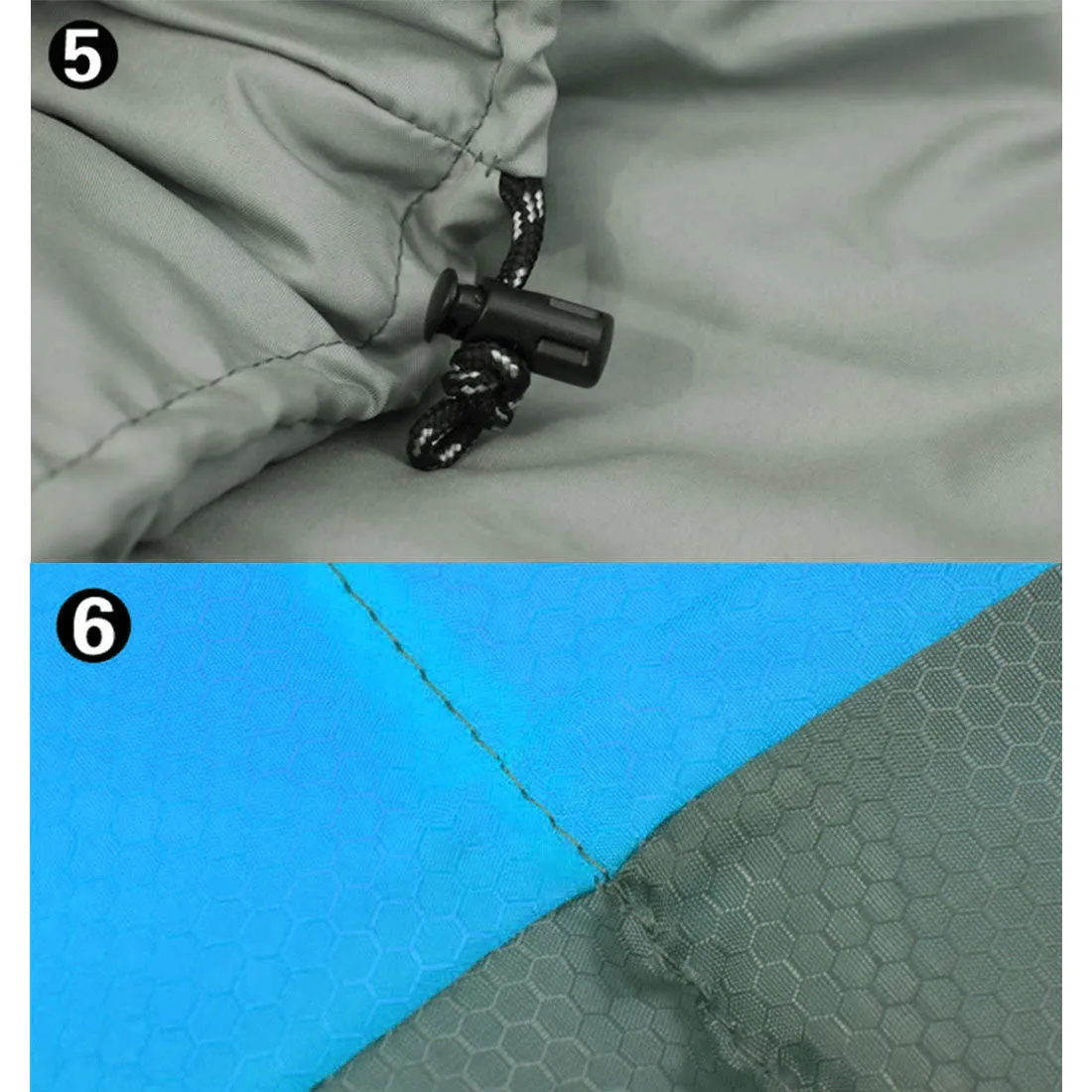 Double Camping Envelope Twin Sleeping Bag Thermal Tent Hiking Winter -15° C - blue