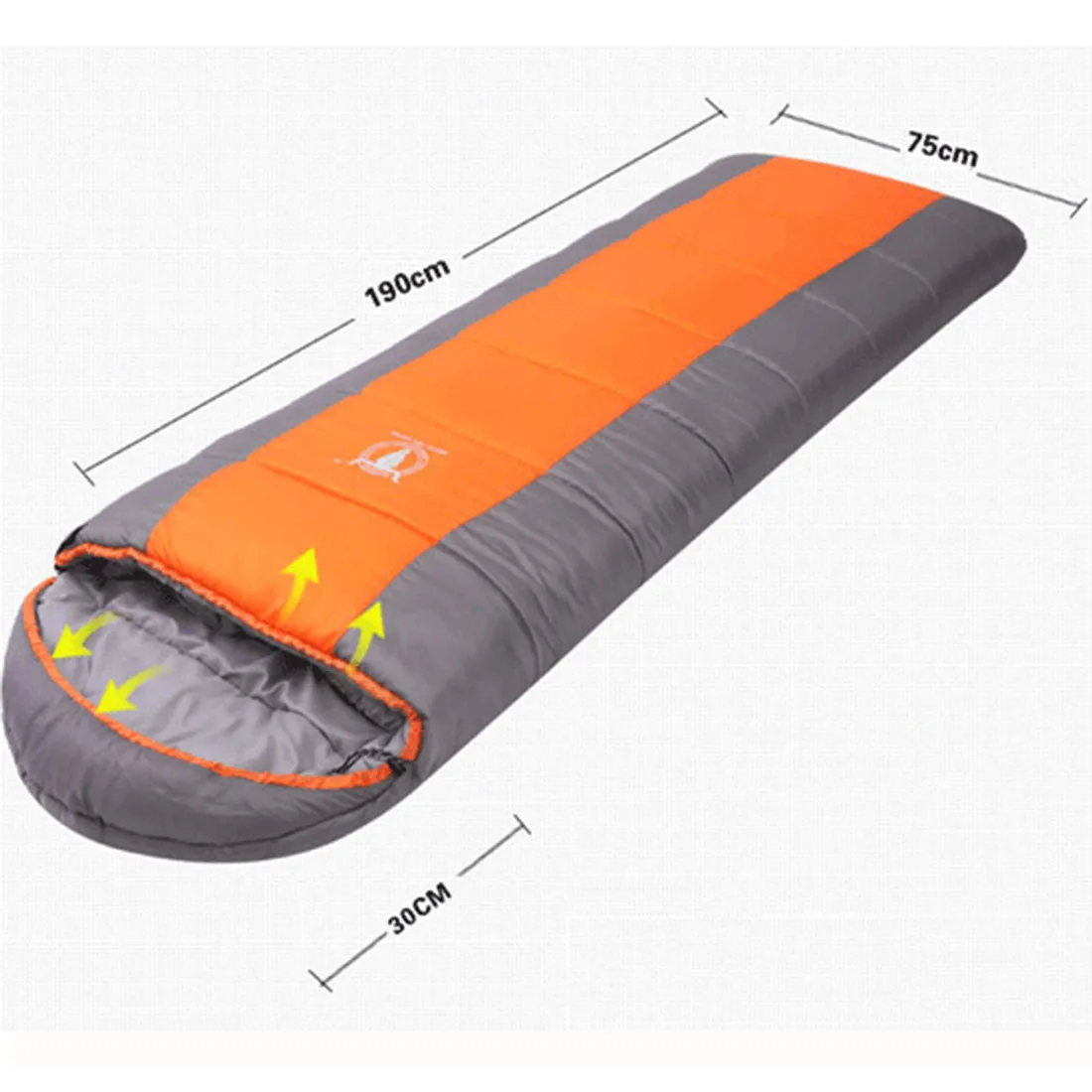 Double Camping Envelope Twin Sleeping Bag Thermal Tent Hiking Winter -15° C - orange