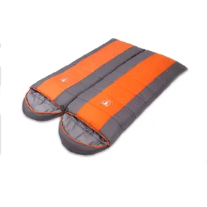Double Camping Envelope Twin Sleeping Bag Thermal Tent Hiking Winter -15° C - orange
