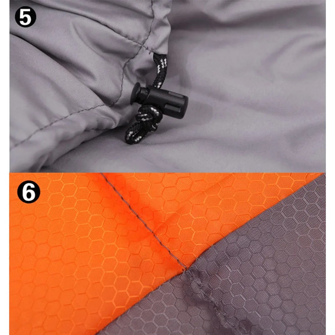 Double Camping Envelope Twin Sleeping Bag Thermal Tent Hiking Winter -15° C - orange