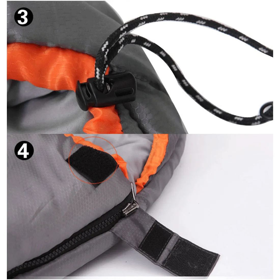 Double Camping Envelope Twin Sleeping Bag Thermal Tent Hiking Winter -15° C - orange