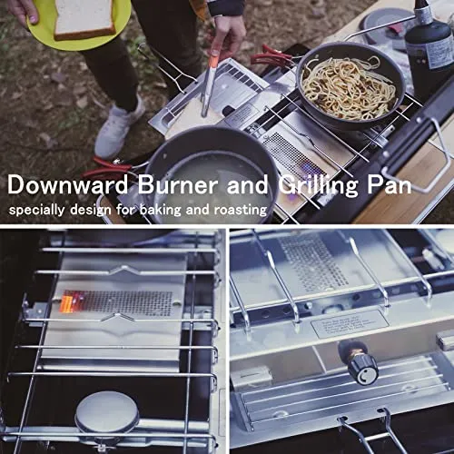 FineFlame 3 Burner Propane Stove 20,400 BTU Portable Gas Stove