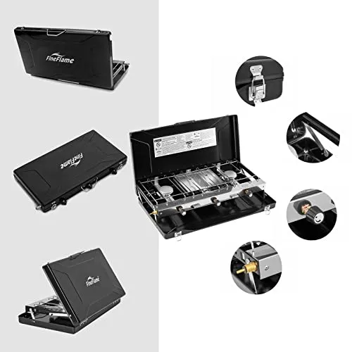 FineFlame 3 Burner Propane Stove 20,400 BTU Portable Gas Stove