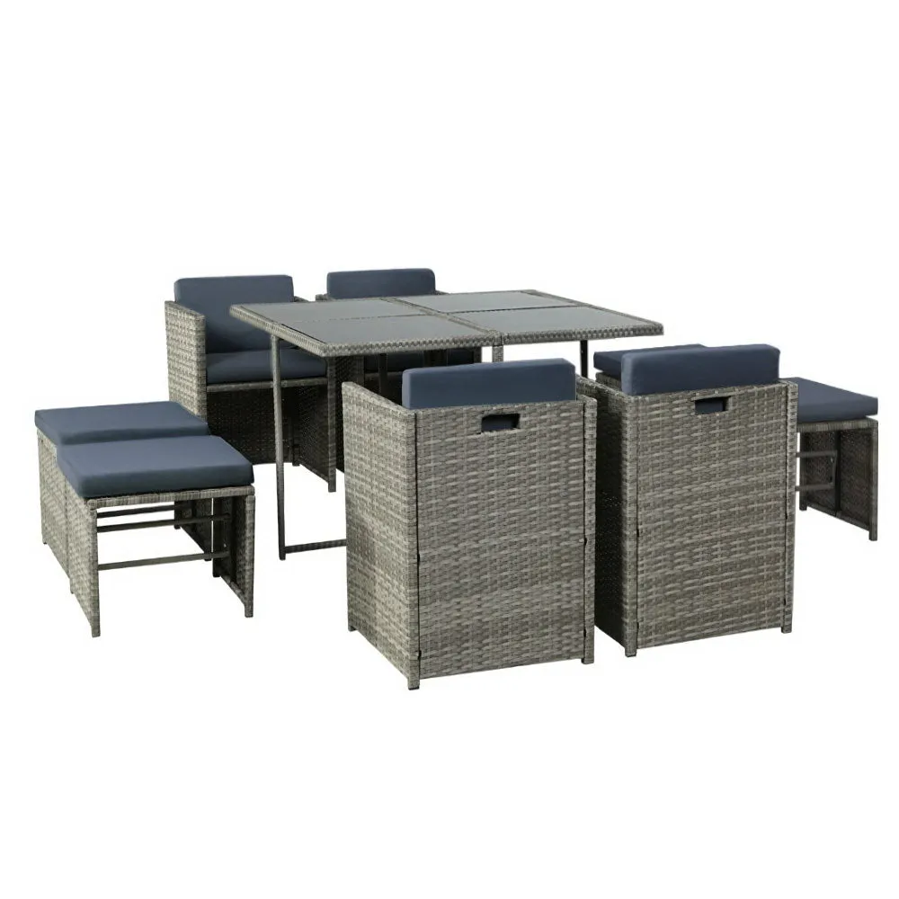 Gardeon 9 PCS Outdoor Dining Set Table Chairs Patio Lounge Setting Furniture