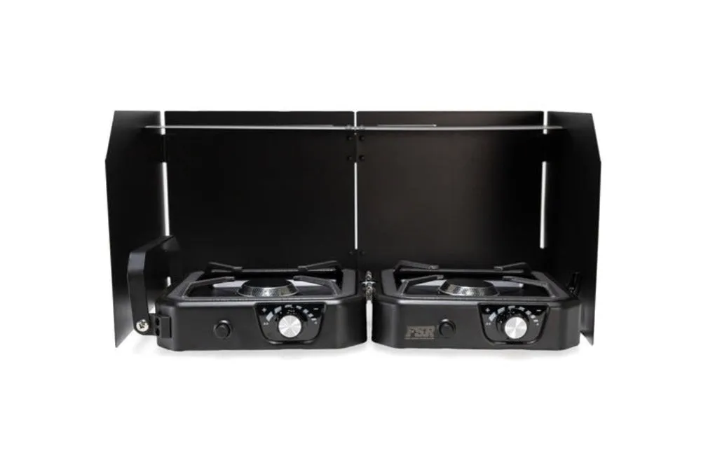 GoFSR Portable 2 Burner Camp Stove & Wind Screen