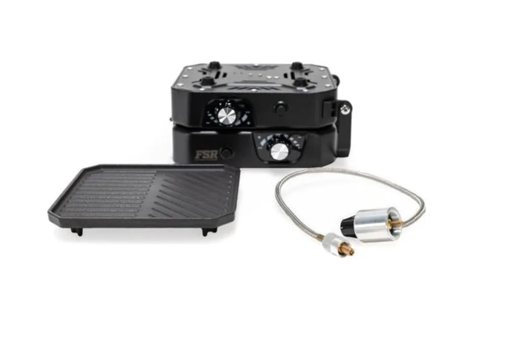 GoFSR Portable 2 Burner Camp Stove & Wind Screen