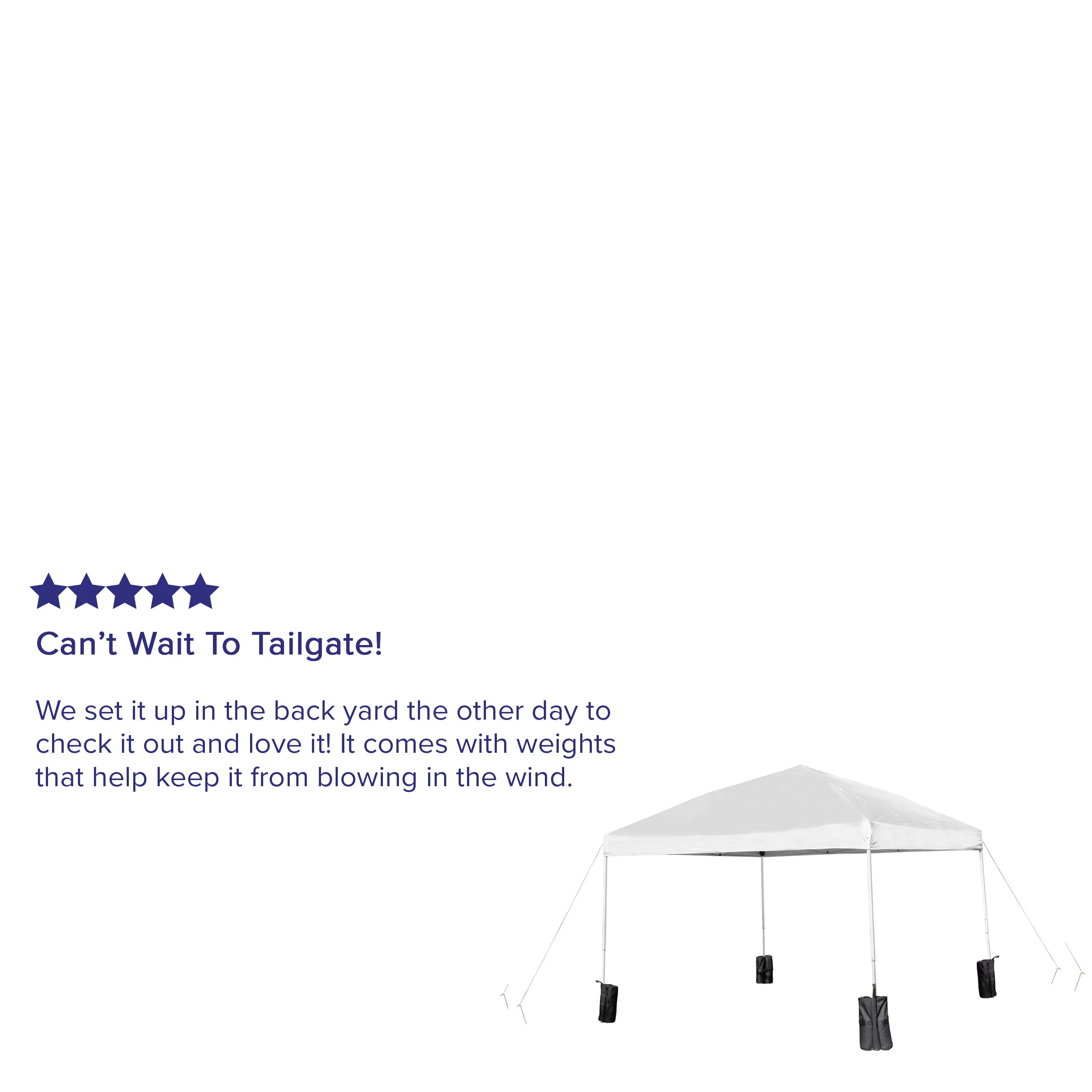 Harris 10'x10' White Pop Up Event Straight Leg Canopy Tent with Sandbags and Wheeled Case