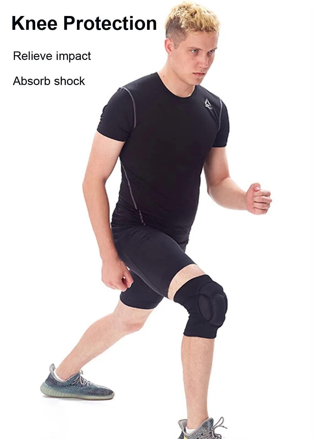 Knee Pads for Women & Men, Basketball Knee Pads Volleyball Knee Pads for Women Men Wrestling Knee Pads Wrestling Gear, Crash Pad Snowboarding Gear Knee Protector Soft Knee Pads for Work (Large, Black)