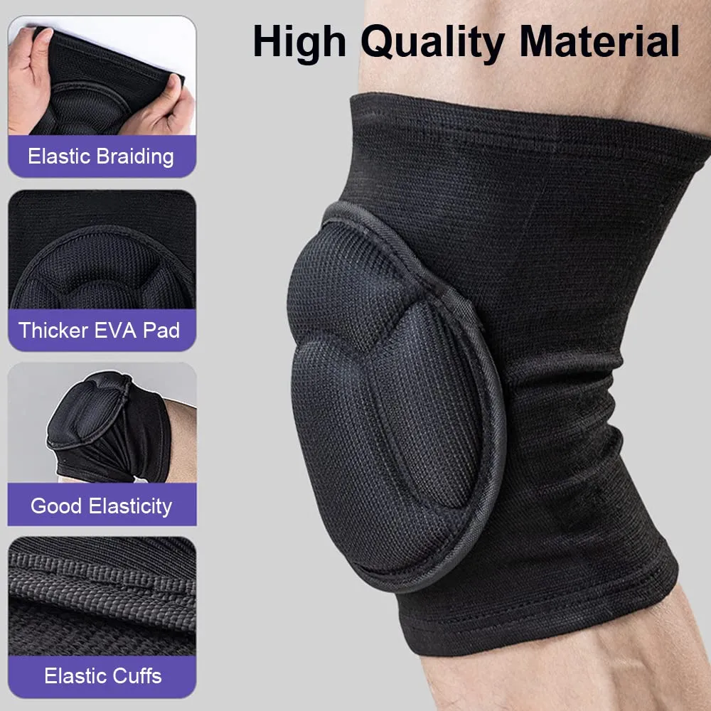 Knee Pads for Women & Men, Basketball Knee Pads Volleyball Knee Pads for Women Men Wrestling Knee Pads Wrestling Gear, Crash Pad Snowboarding Gear Knee Protector Soft Knee Pads for Work (Large, Black)
