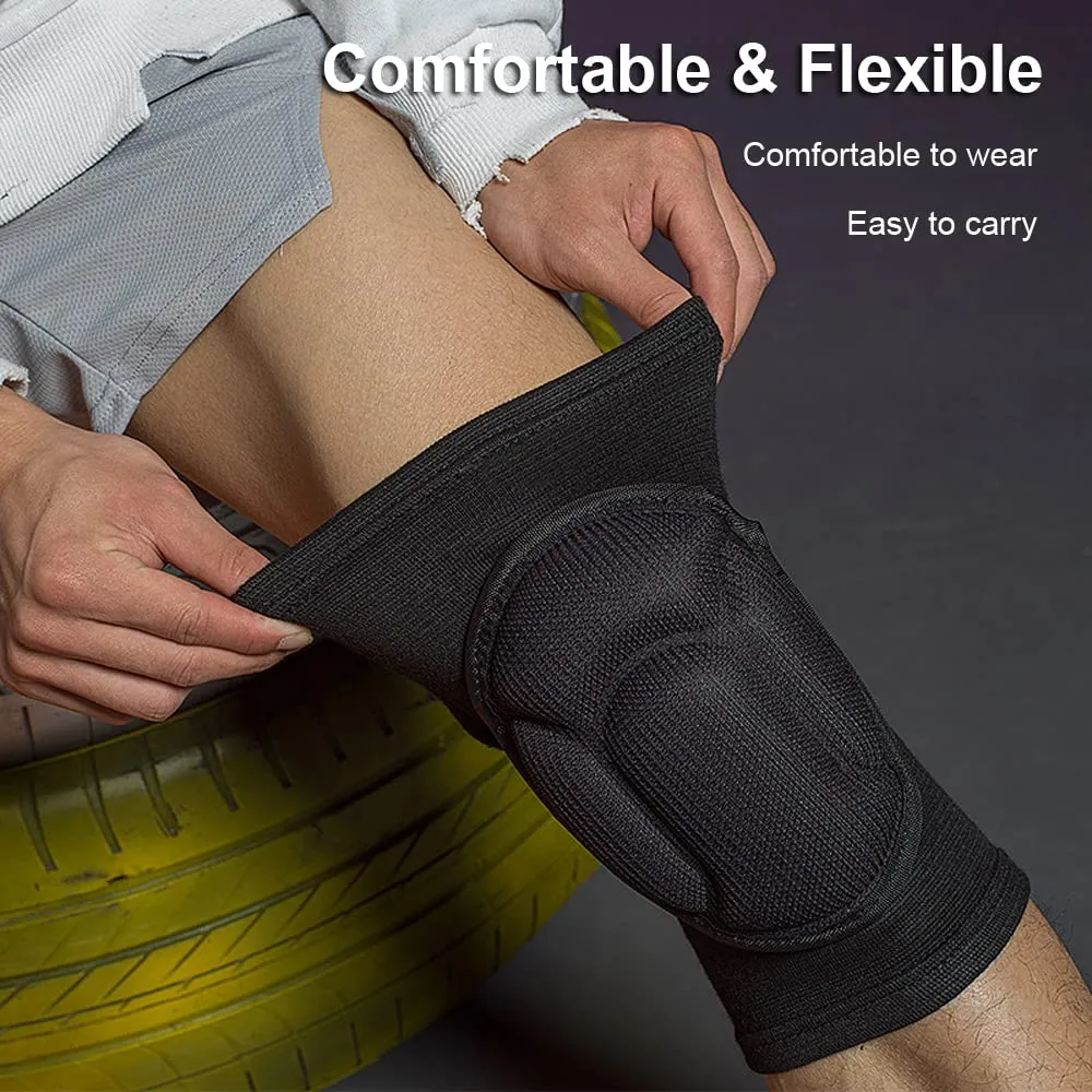 Knee Pads for Women & Men, Basketball Knee Pads Volleyball Knee Pads for Women Men Wrestling Knee Pads Wrestling Gear, Crash Pad Snowboarding Gear Knee Protector Soft Knee Pads for Work (Large, Black)