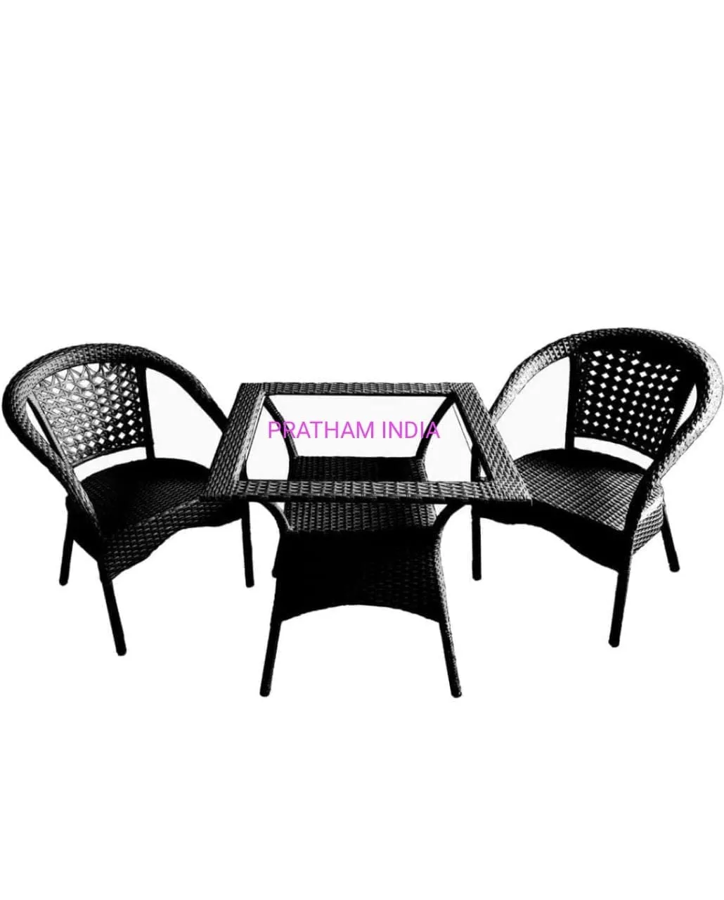 Naisargik Outdoor Indoor Patio Garden Lawn Balcony Living Room Tea Coffee Party Hall Chair Table Set Brown Color