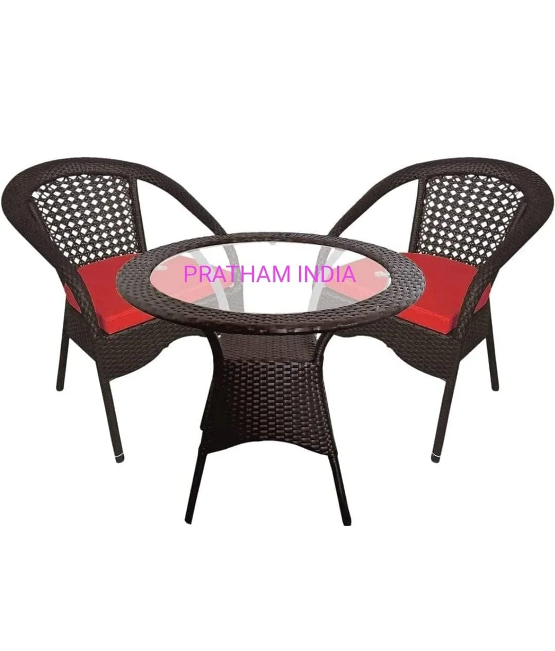 Naisargik Outdoor Indoor Patio Garden Lawn Balcony Living Room Tea Coffee Party Hall Chair Table Set Brown Color