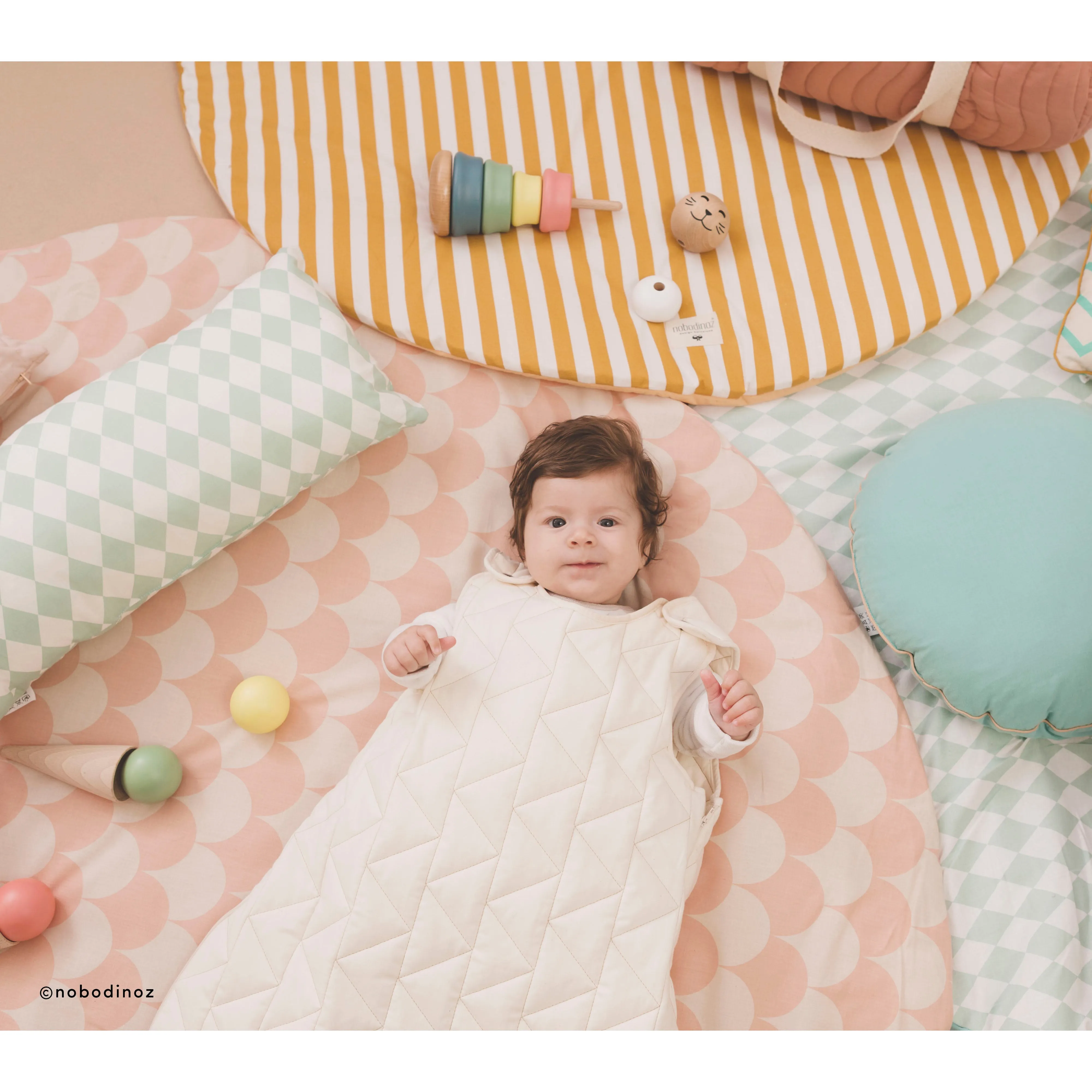 nobodinoz Sleeping Bag Oslo Bloom Pink
