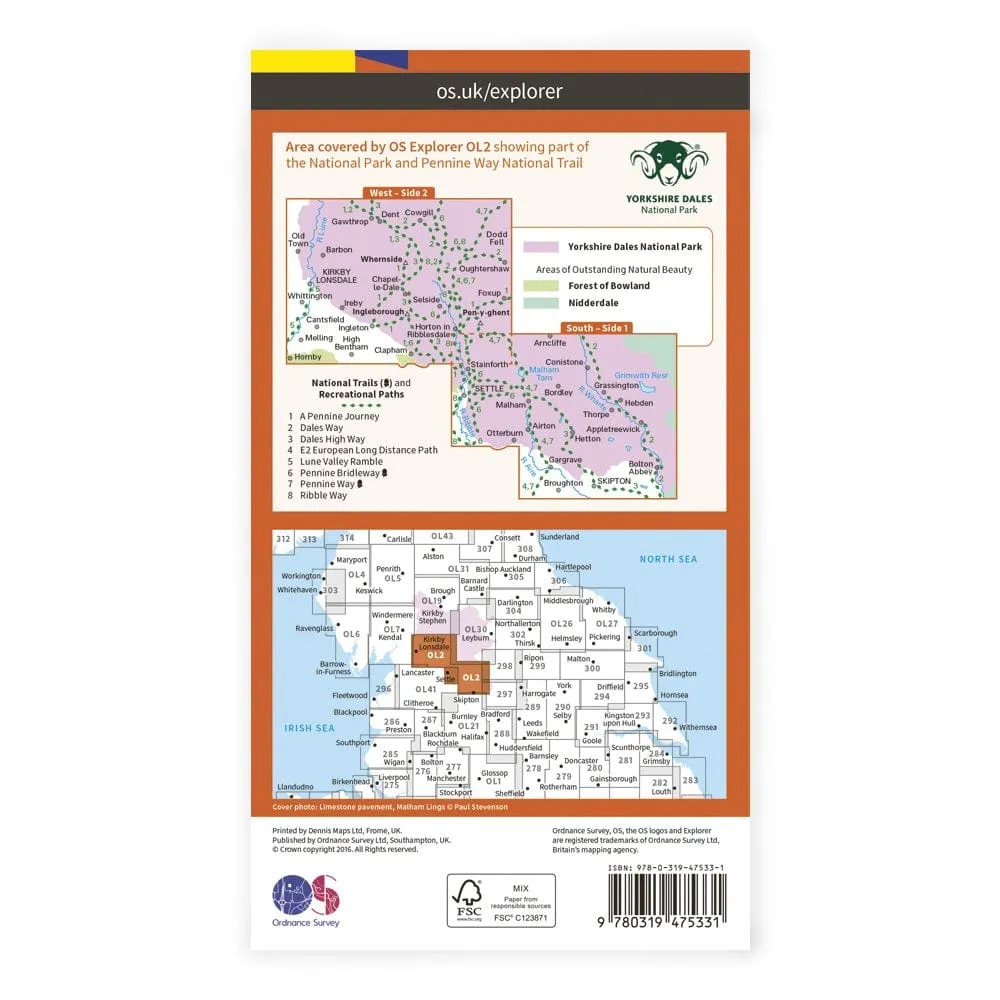 OS Explorer Laminated / Yorkshire Dales South & West