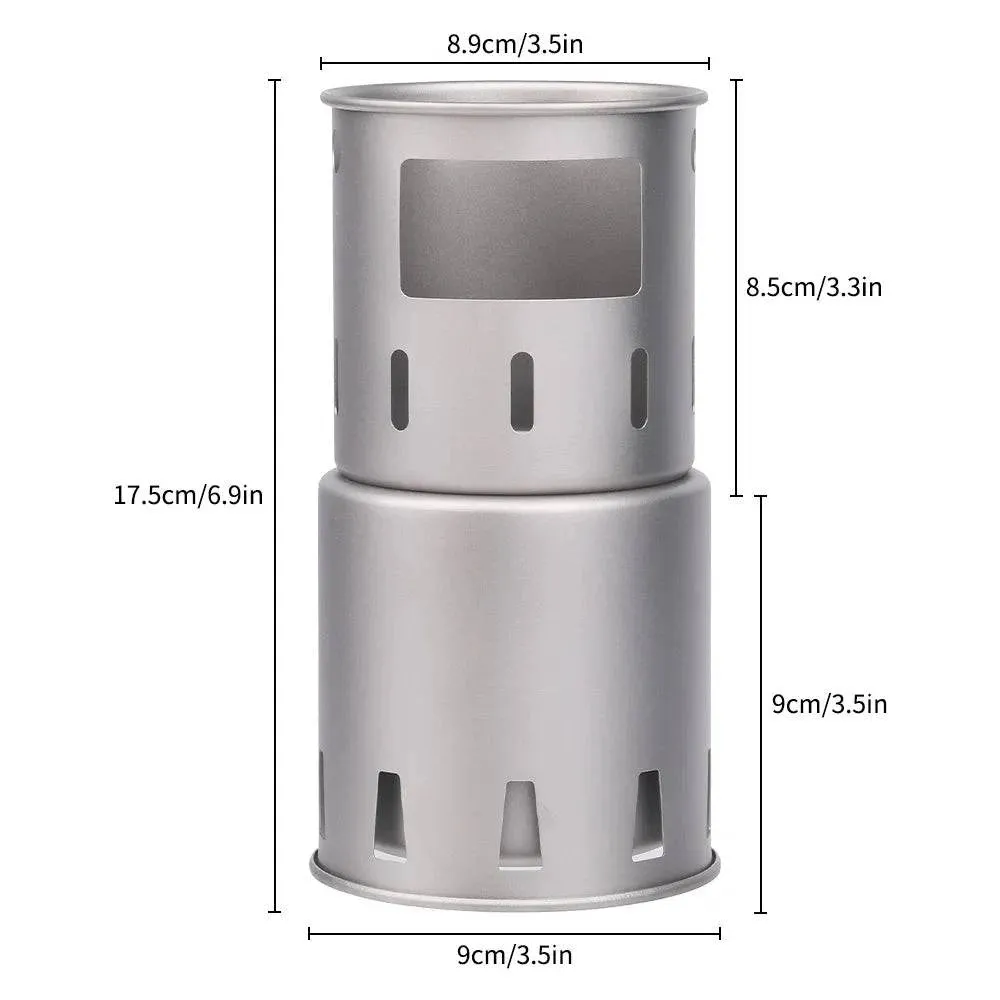 Portable Titanium Outdoor Camping Wood Stove Folding Lightweight Wood Burner Hiking Cooking Picnic Stove