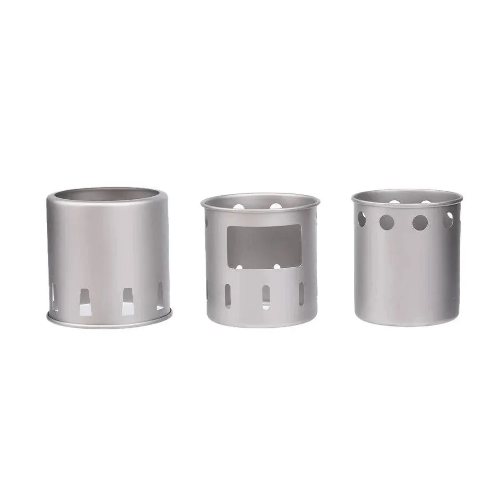 Portable Titanium Outdoor Camping Wood Stove Folding Lightweight Wood Burner Hiking Cooking Picnic Stove