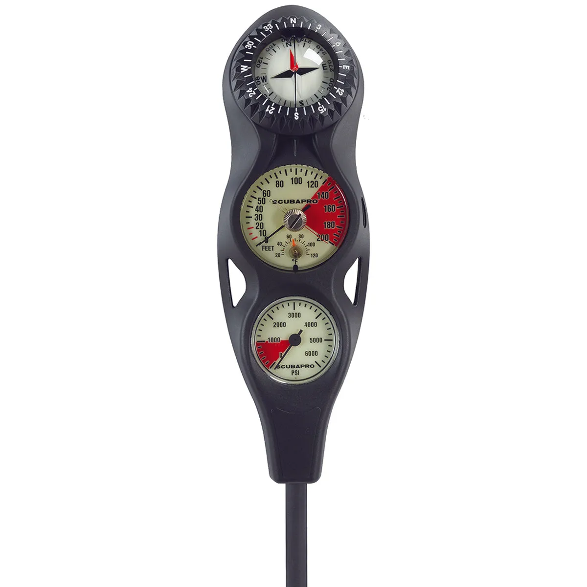 Scubapro 3-Gauge In-Line Dive Console w/ FS-1.5 Compass