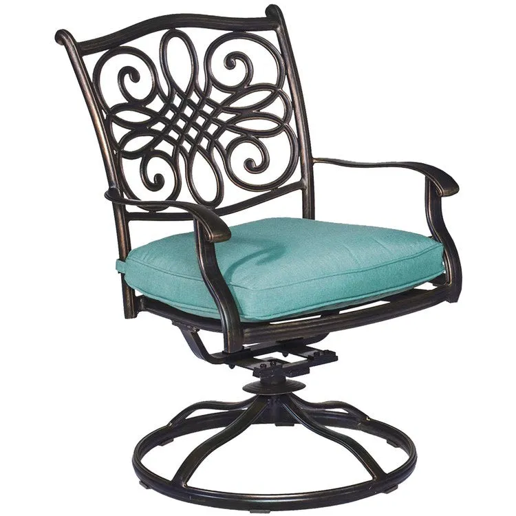 Traditions Seven-Piece Outdoor Dining Set with 38 x 72" Cast-Top Table