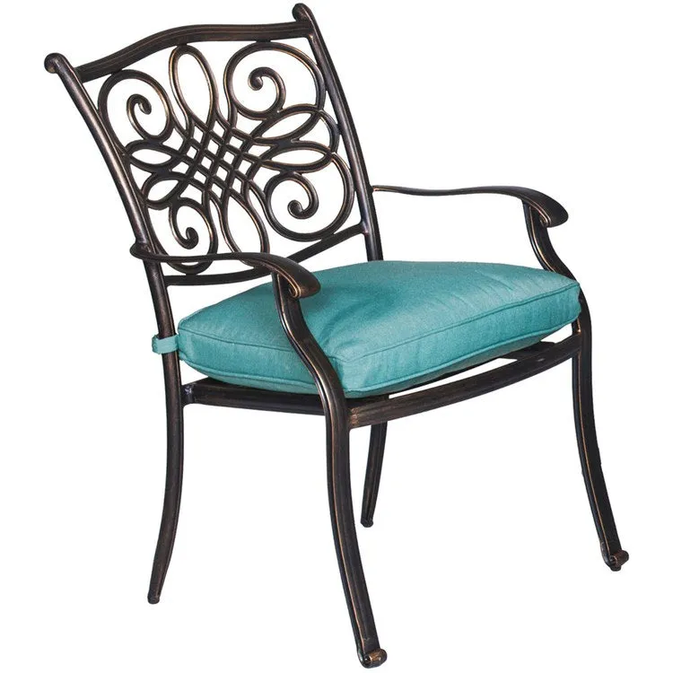 Traditions Seven-Piece Outdoor Dining Set with 38 x 72" Cast-Top Table