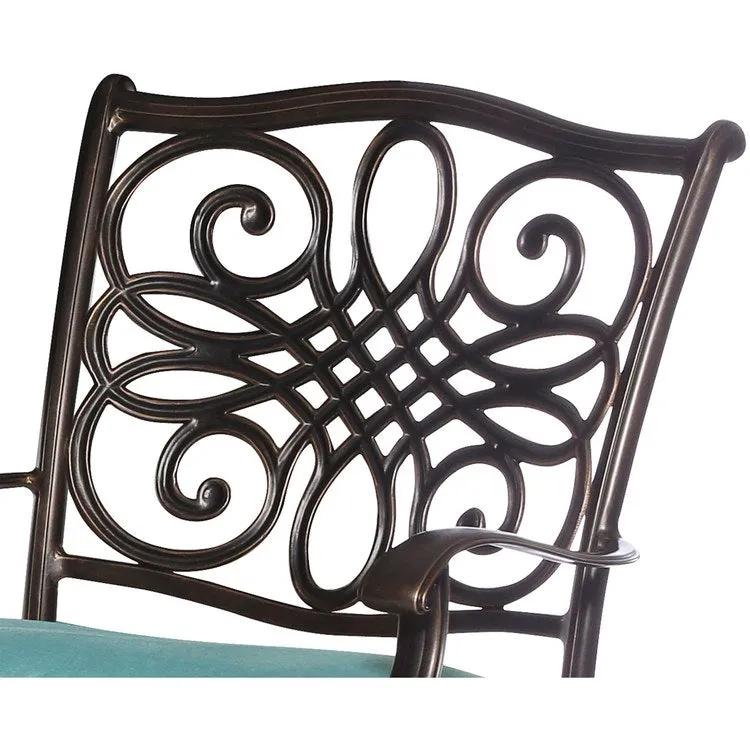 Traditions Seven-Piece Outdoor Dining Set with 38 x 72" Cast-Top Table