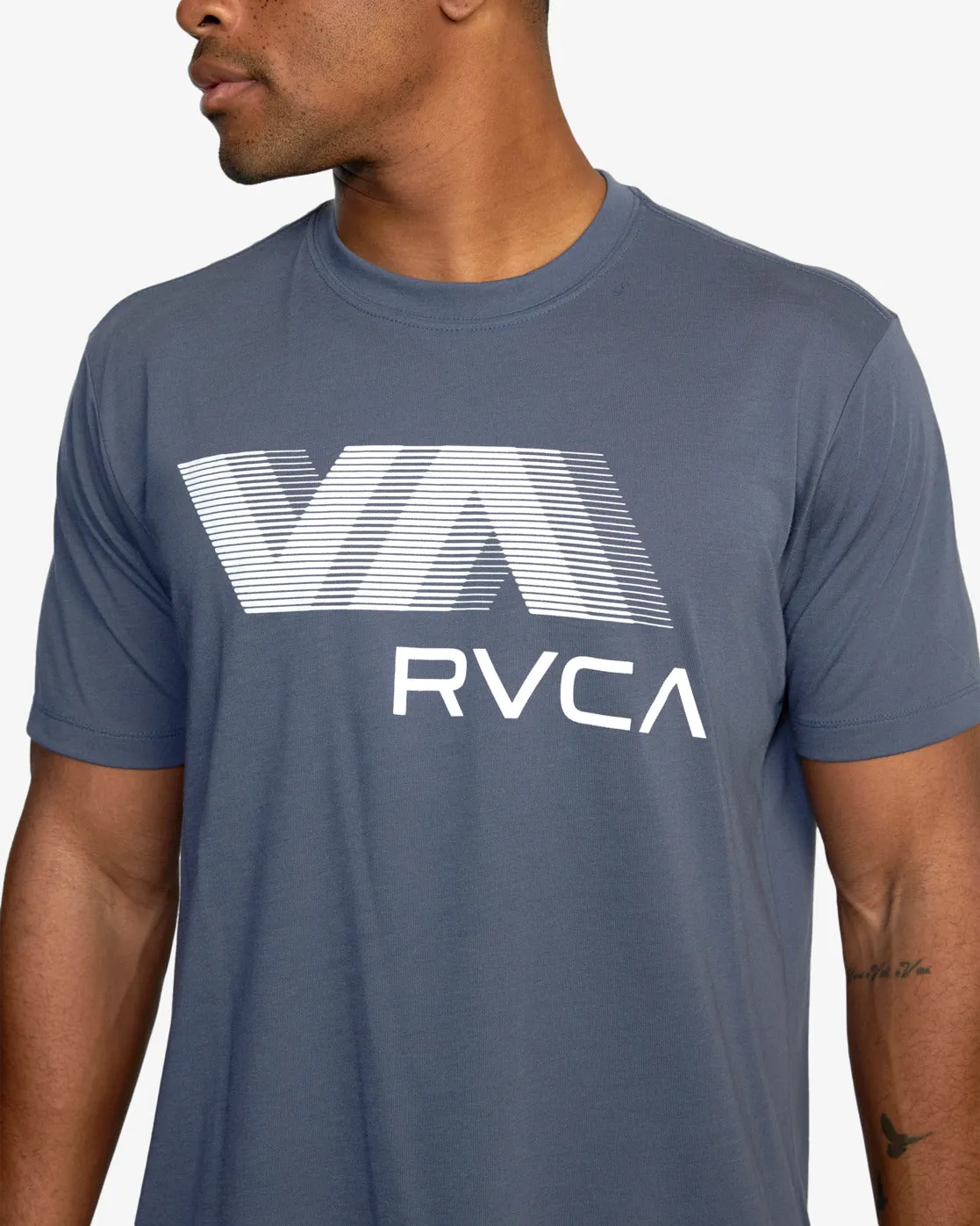 VA RVCA Blur Short Sleeve Performance Tee - Ombre Blue