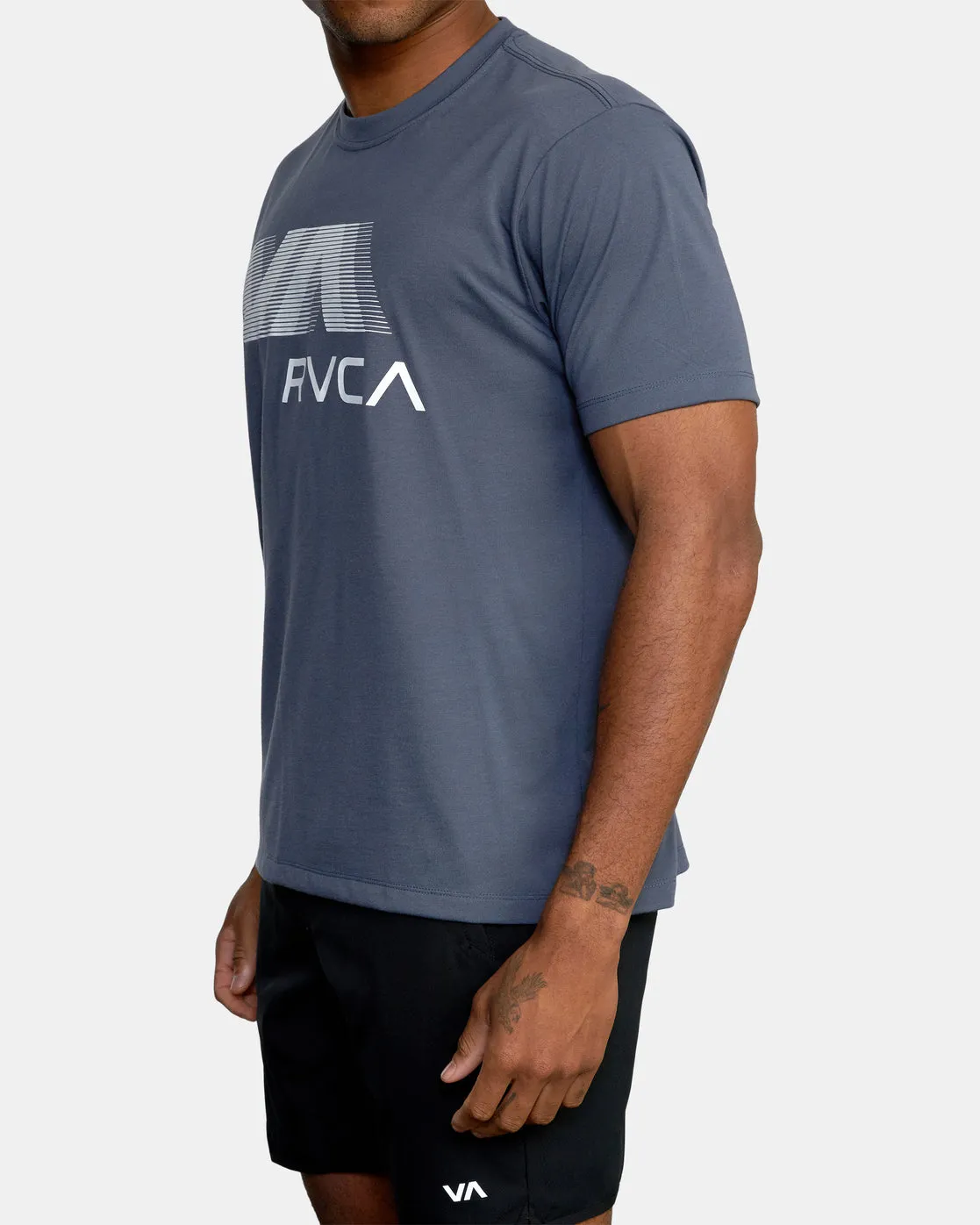 VA RVCA Blur Short Sleeve Performance Tee - Ombre Blue