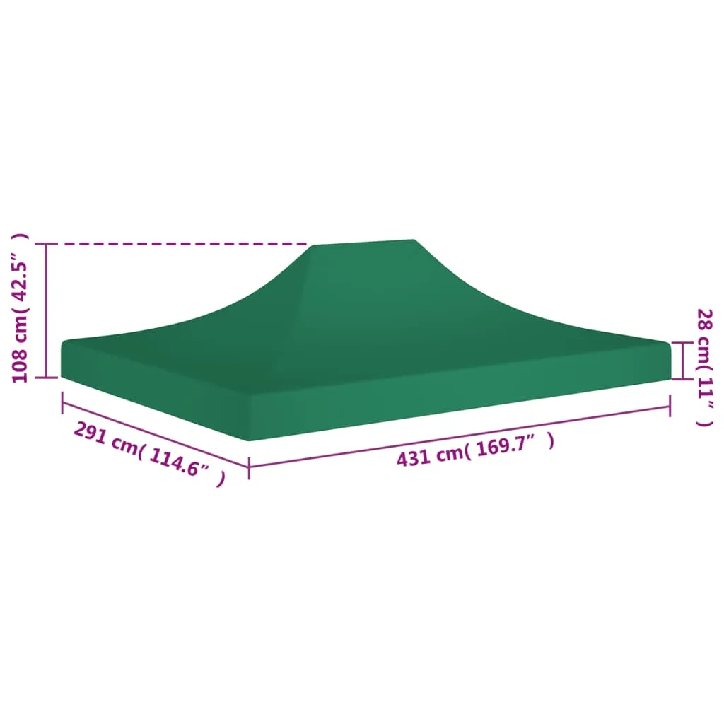 vidaXL Party Tent Roof 4.5x3 m Green 270 g/m²