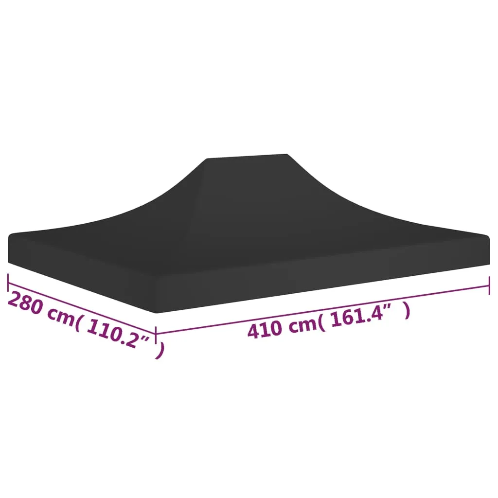 vidaXL Party Tent Roof 4x3 m Black 270 g/m²