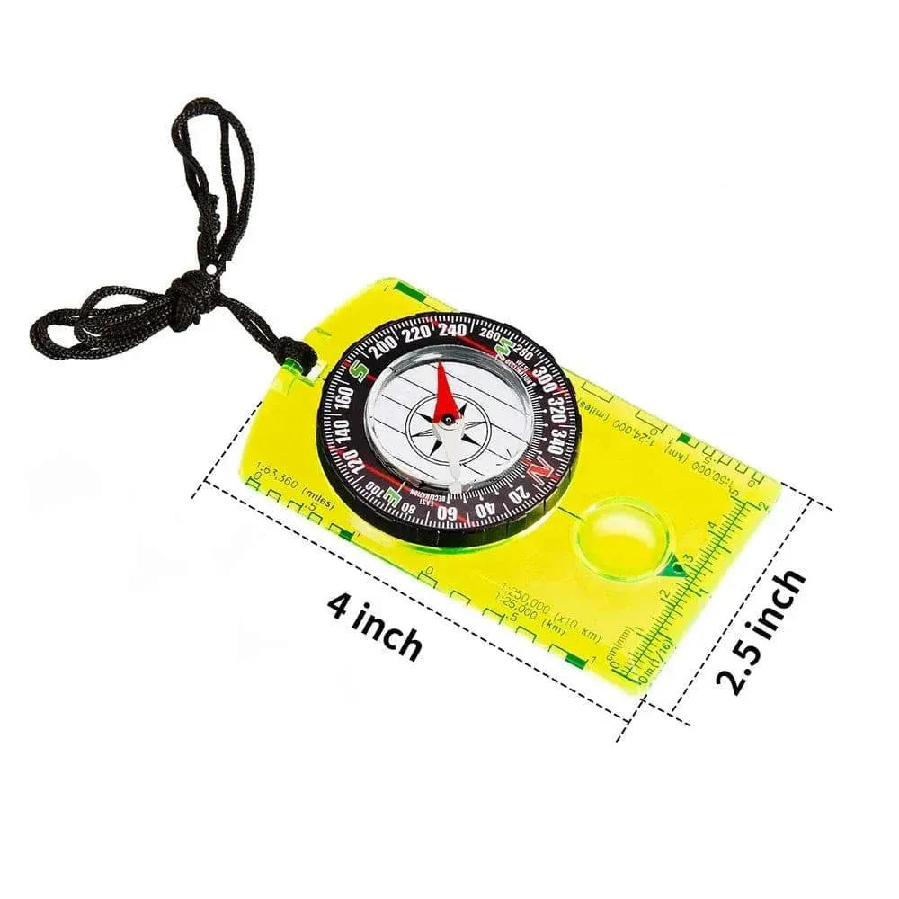 Waterproof Compass Outdoor Gadget Navigation Hiking Compass Camping Orienteering Backpacking Map Reading Compass for Scout Kids