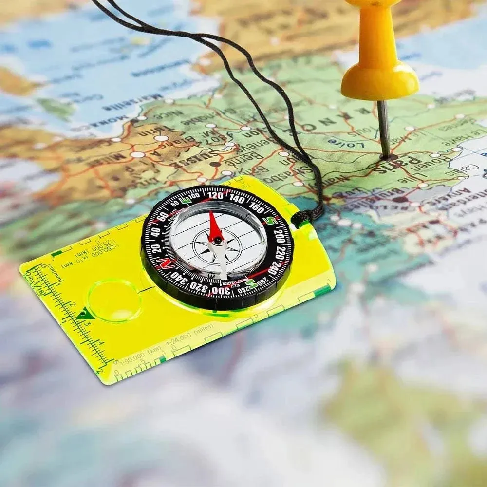 Waterproof Compass Outdoor Gadget Navigation Hiking Compass Camping Orienteering Backpacking Map Reading Compass for Scout Kids