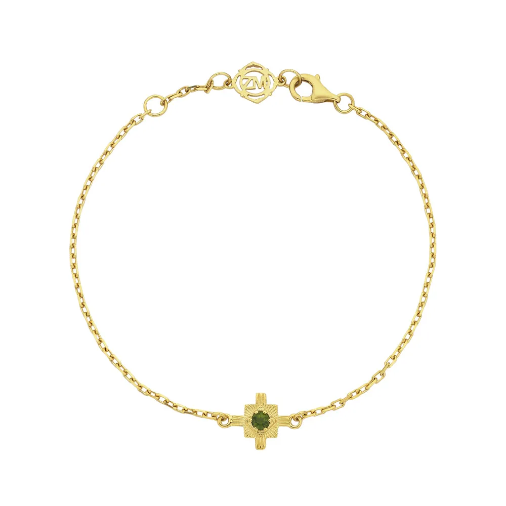 Zoe & Morgan Inka Bracelet - Gold Plated & Chrome Diopside