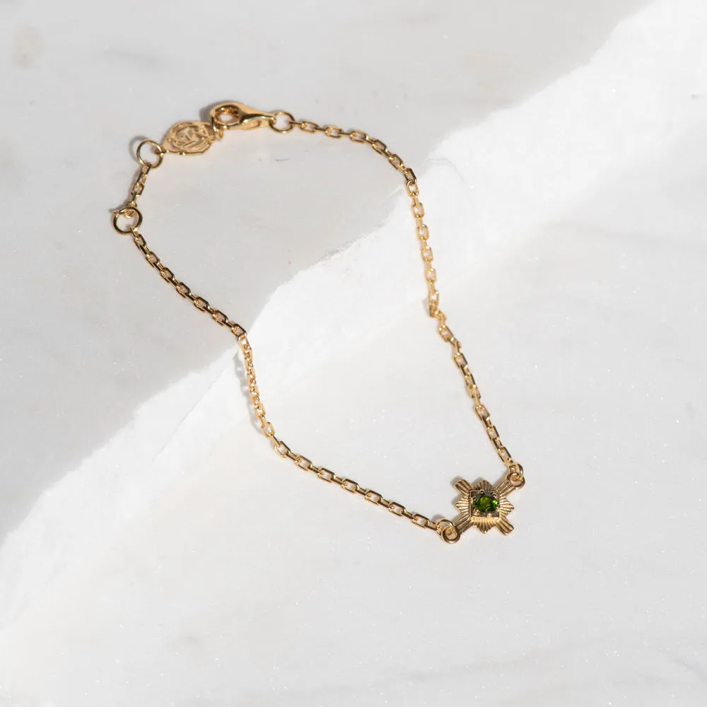 Zoe & Morgan Inka Bracelet - Gold Plated & Chrome Diopside